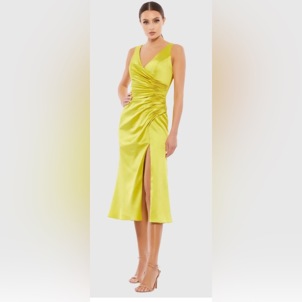 Mac Duggal One Shoulder Yellow Dress NWT SZ 6